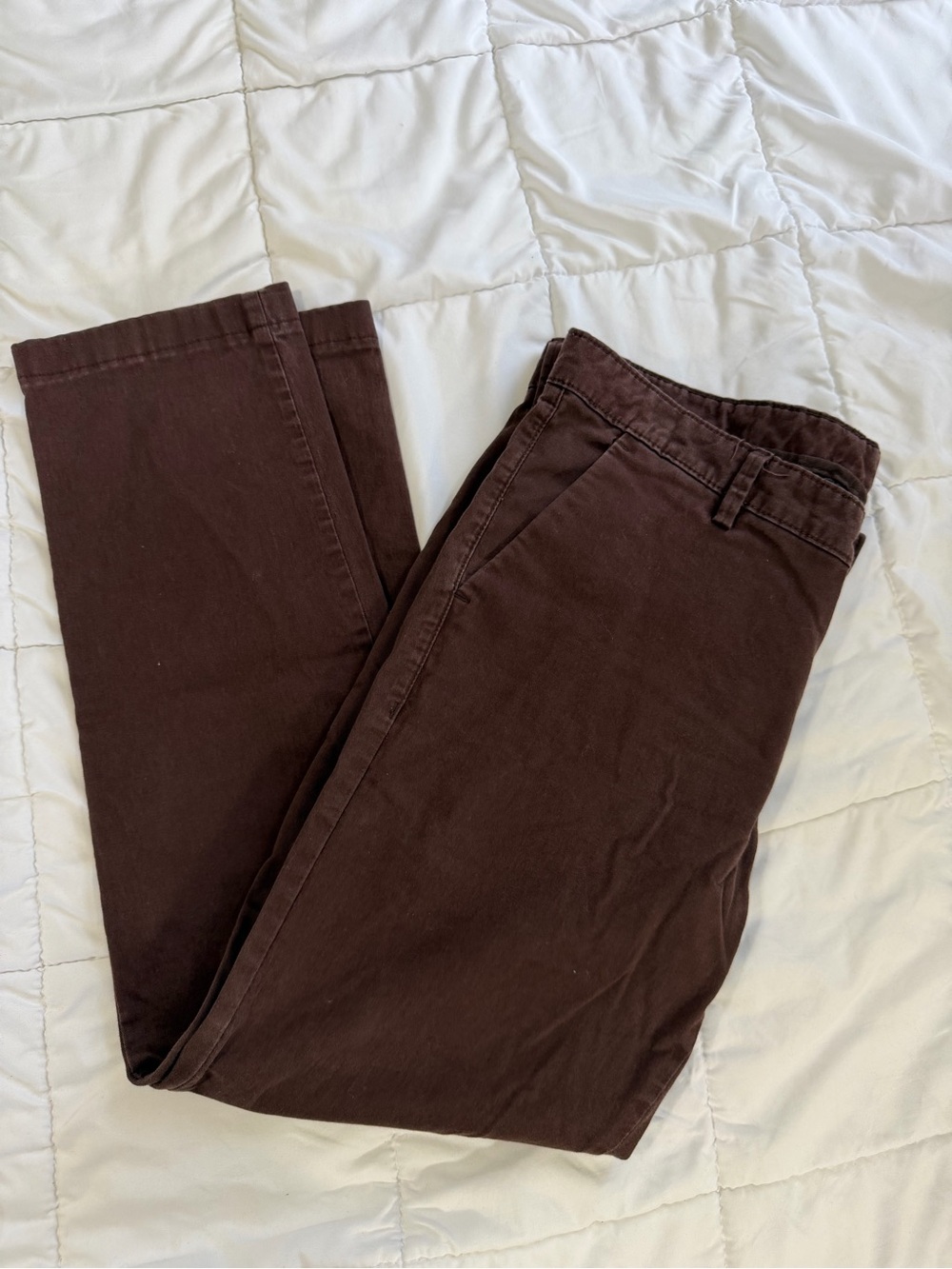 Peter England Dark Brown Chino Pants - Straight Fit Size  32X30